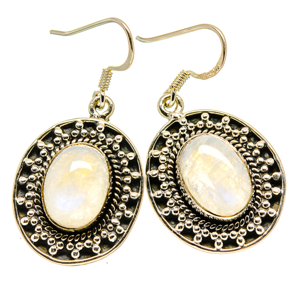 Rainbow Moonstone Earrings handcrafted by Ana Silver Co - EARR414495