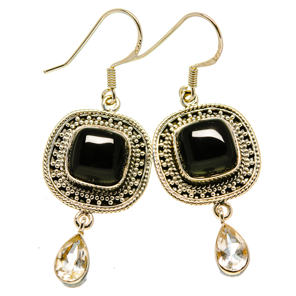 Black Onyx Earrings handcrafted by Ana Silver Co - EARR414501