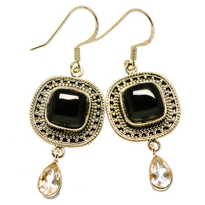 Black Onyx Earrings handcrafted by Ana Silver Co - EARR414501