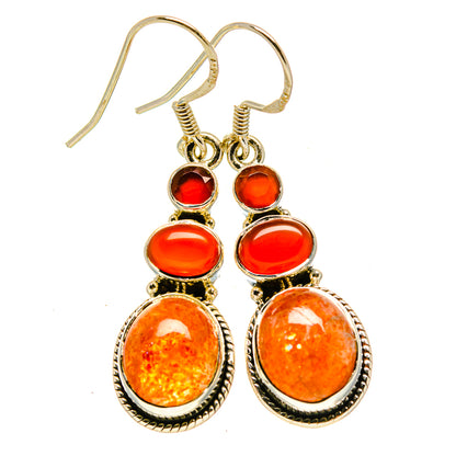 Sunstone Earrings handcrafted by Ana Silver Co - EARR414502