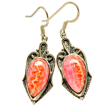 Rhodochrosite Earrings handcrafted by Ana Silver Co - EARR414506