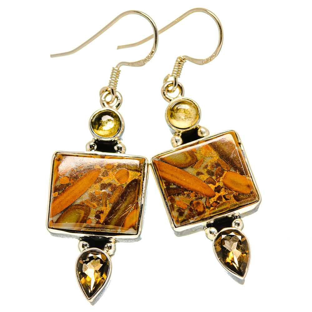 Bamboo Jasper Earrings handcrafted by Ana Silver Co - EARR414511
