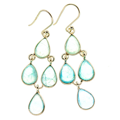 Aqua Chalcedony Earrings handcrafted by Ana Silver Co - EARR414513