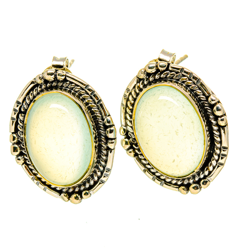 Aqua Chalcedony Earrings handcrafted by Ana Silver Co - EARR414521