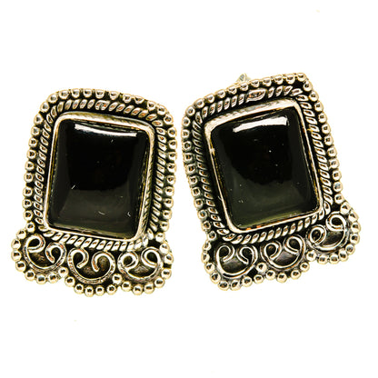 Black Onyx Earrings handcrafted by Ana Silver Co - EARR414523