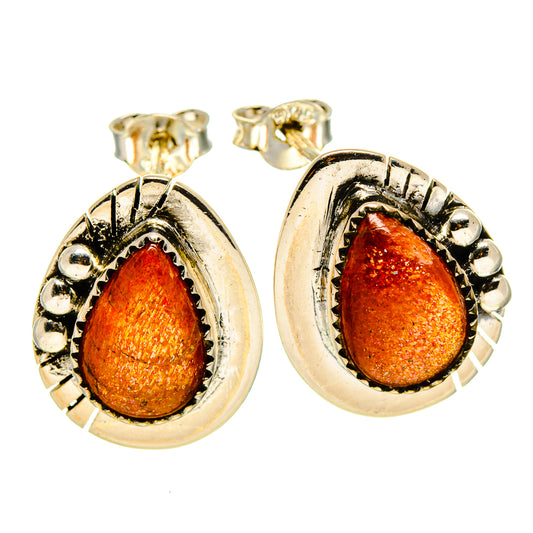Sunstone Earrings handcrafted by Ana Silver Co - EARR414524