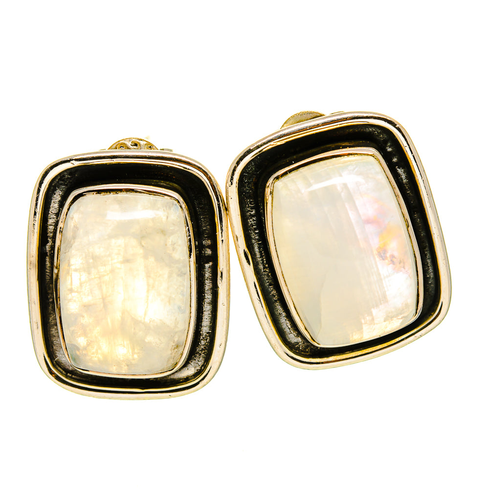 Rainbow Moonstone Earrings handcrafted by Ana Silver Co - EARR414527