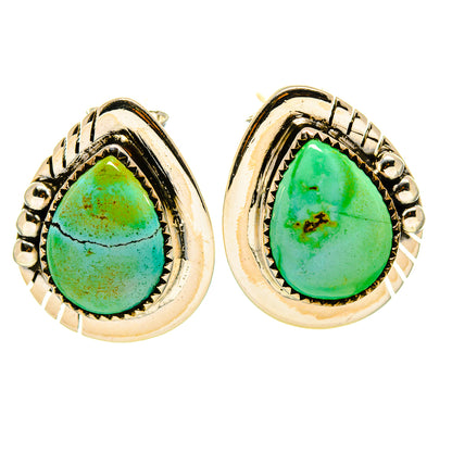 Tibetan Turquoise Earrings handcrafted by Ana Silver Co - EARR414529