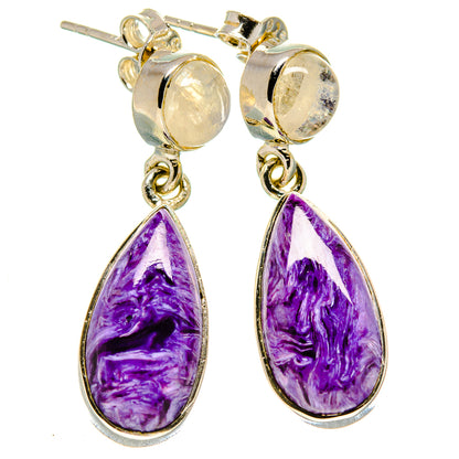 Charoite Earrings handcrafted by Ana Silver Co - EARR414531