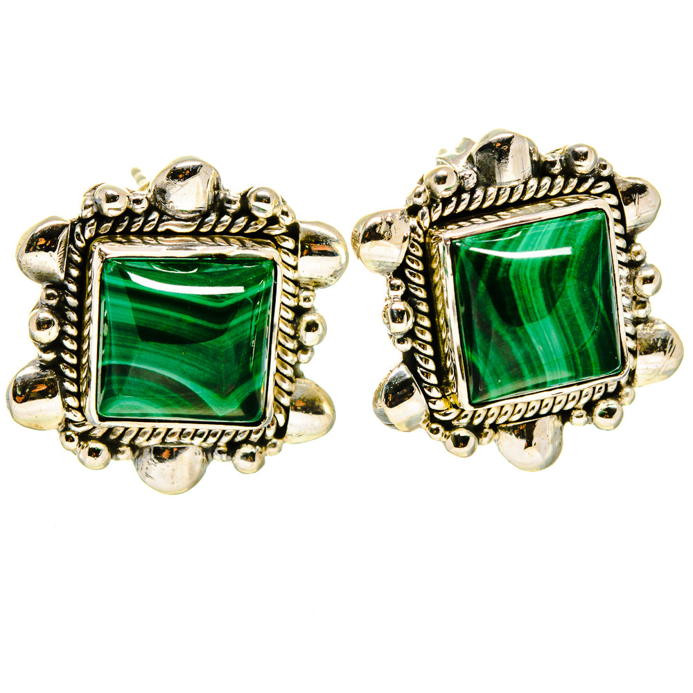 Malachite Earrings handcrafted by Ana Silver Co - EARR414532