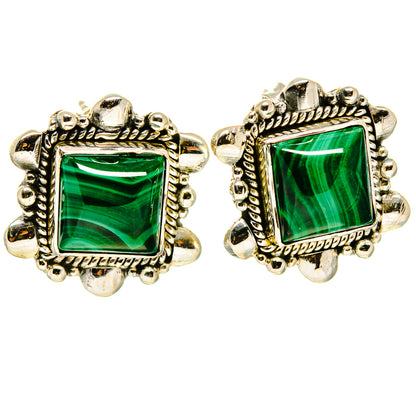 Malachite Earrings handcrafted by Ana Silver Co - EARR414532