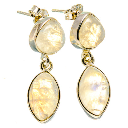 Rainbow Moonstone Earrings handcrafted by Ana Silver Co - EARR414536