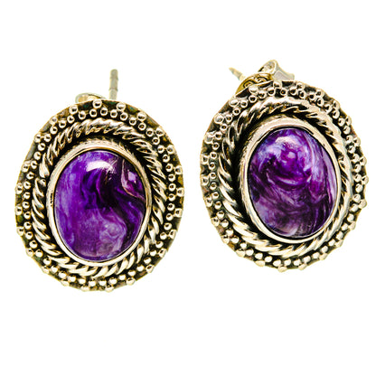 Charoite Earrings handcrafted by Ana Silver Co - EARR414537