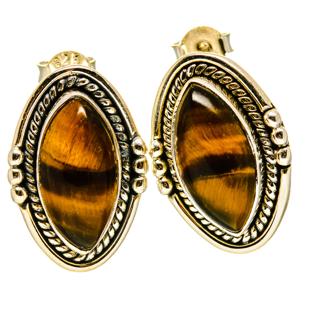 Tiger Eye Earrings handcrafted by Ana Silver Co - EARR414538