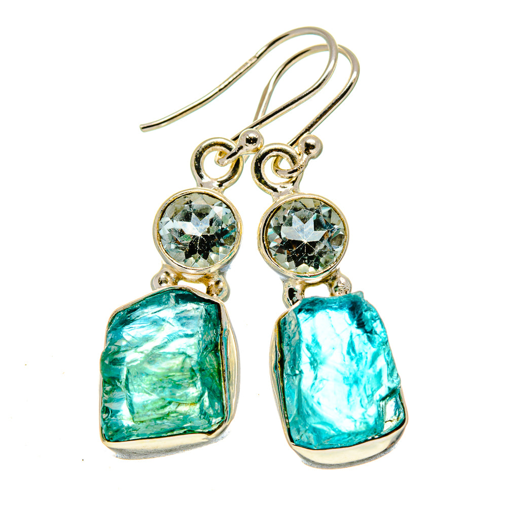 Blue Fluorite Earrings handcrafted by Ana Silver Co - EARR414553