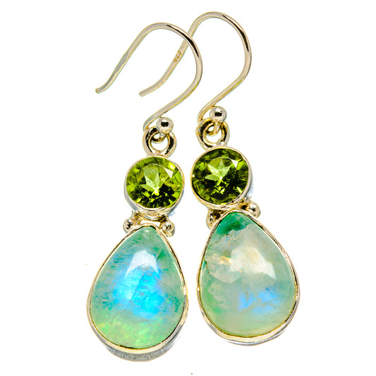 Green Moonstone Earrings handcrafted by Ana Silver Co - EARR414555