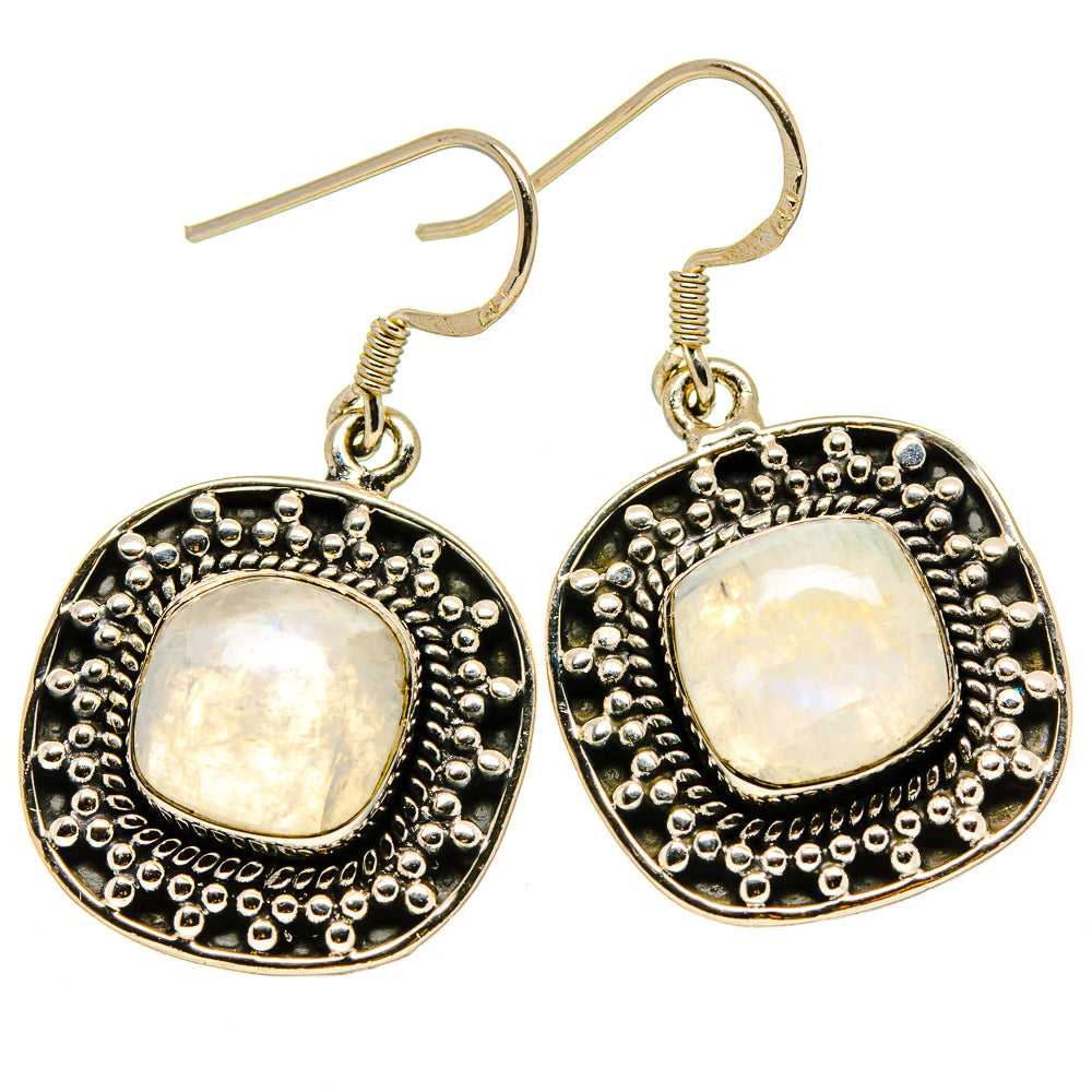 Rainbow Moonstone Earrings handcrafted by Ana Silver Co - EARR414559