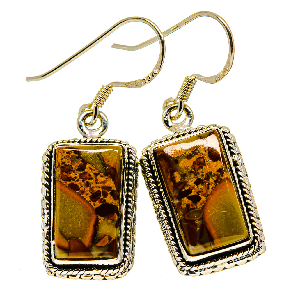 Bamboo Jasper Earrings handcrafted by Ana Silver Co - EARR414563