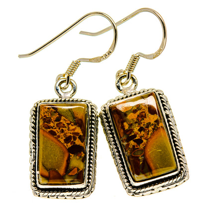 Bamboo Jasper Earrings handcrafted by Ana Silver Co - EARR414563