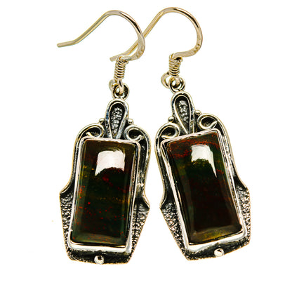 Bloodstone Earrings handcrafted by Ana Silver Co - EARR414564