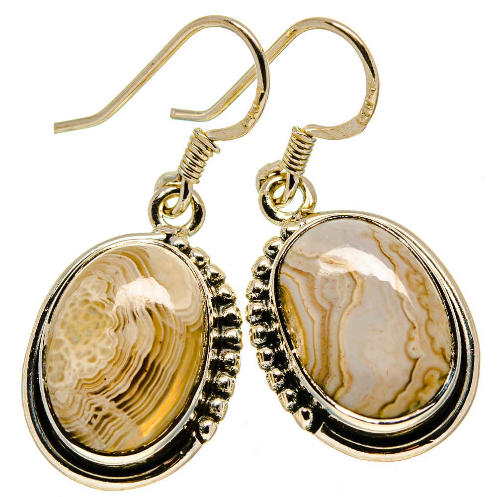 Laguna Lace Agate Earrings handcrafted by Ana Silver Co - EARR414567