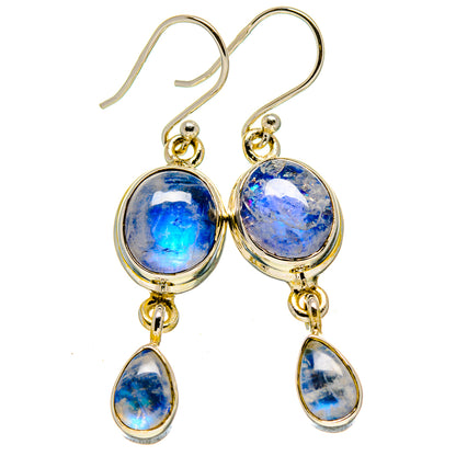 Rainbow Moonstone Earrings handcrafted by Ana Silver Co - EARR414570