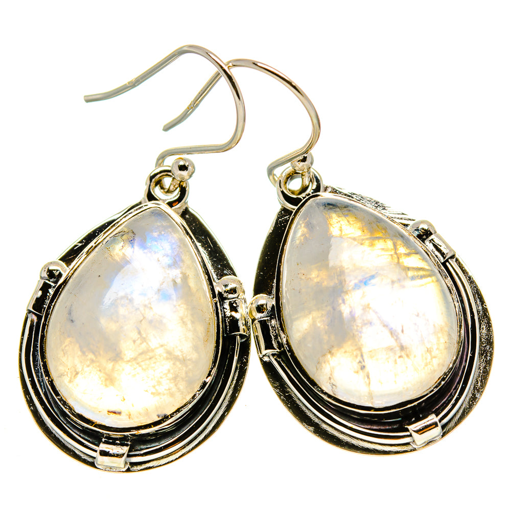 Rainbow Moonstone Earrings handcrafted by Ana Silver Co - EARR414575