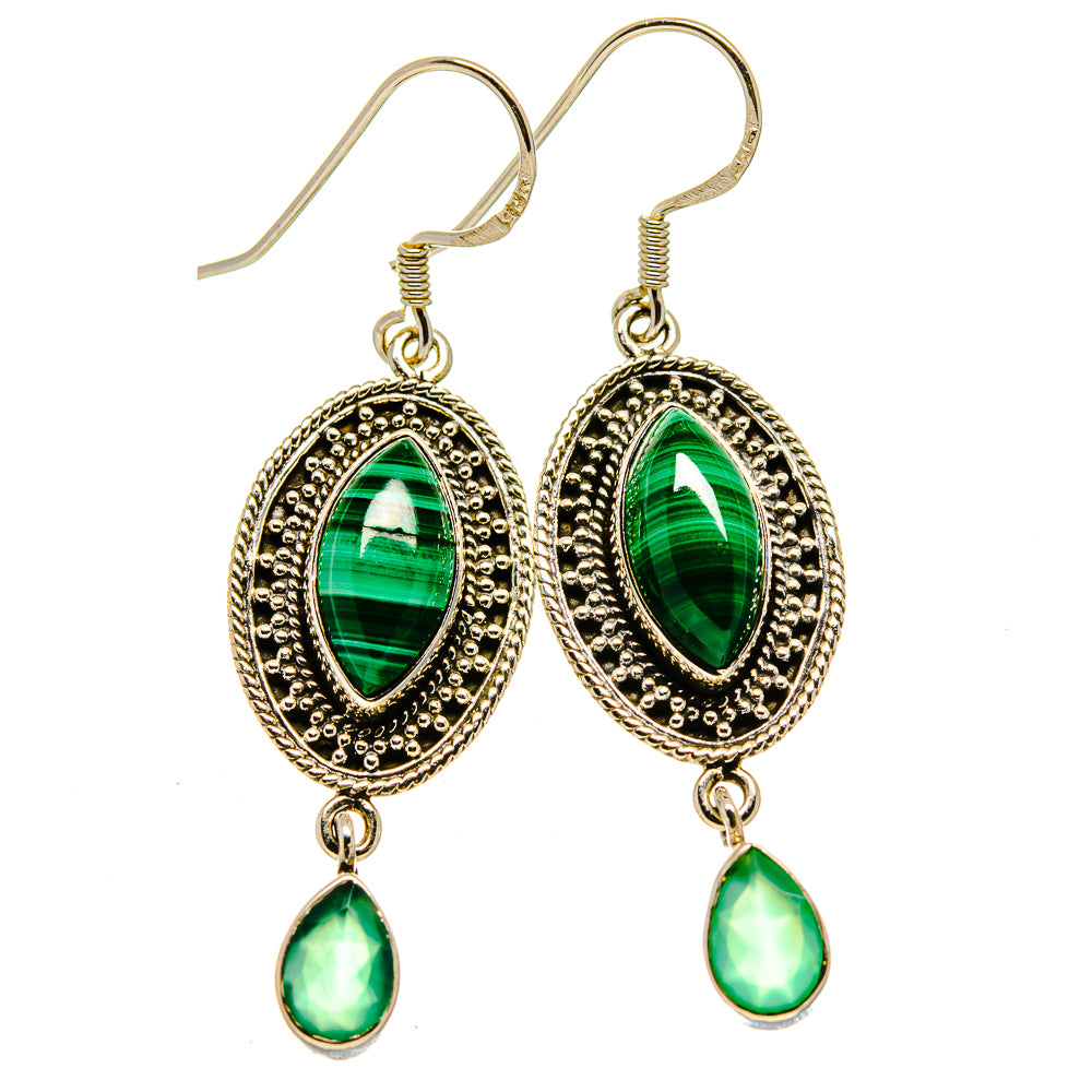 Malachite Earrings handcrafted by Ana Silver Co - EARR414576