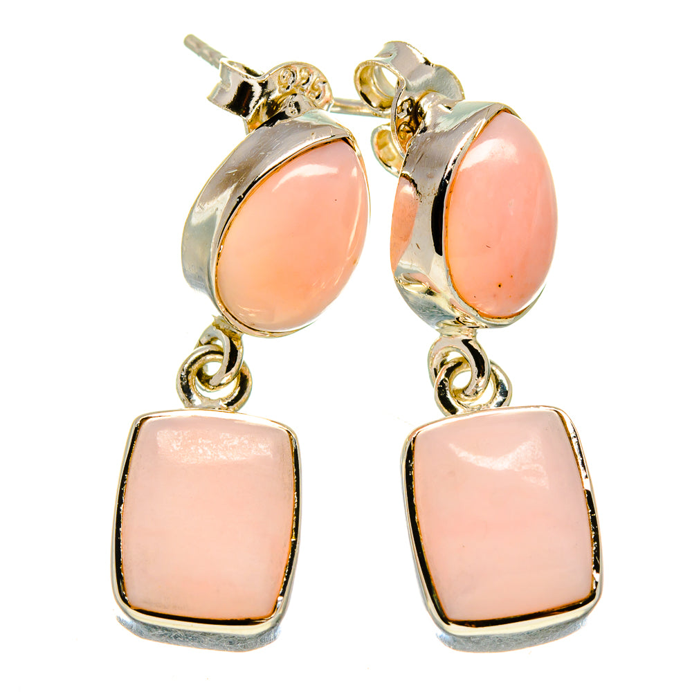Pink Opal Earrings handcrafted by Ana Silver Co - EARR414585