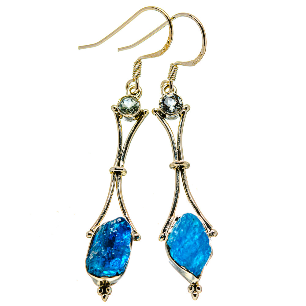 Blue Fluorite Earrings handcrafted by Ana Silver Co - EARR414586