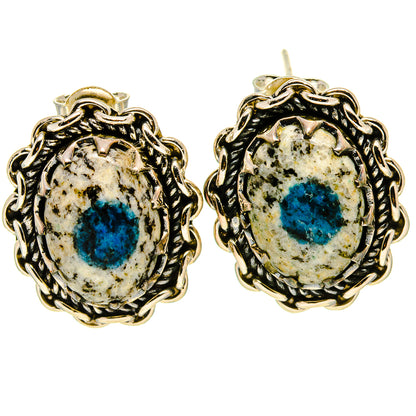K2 Blue Azurite Earrings handcrafted by Ana Silver Co - EARR414591
