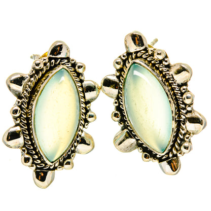 Aqua Chalcedony Earrings handcrafted by Ana Silver Co - EARR414595