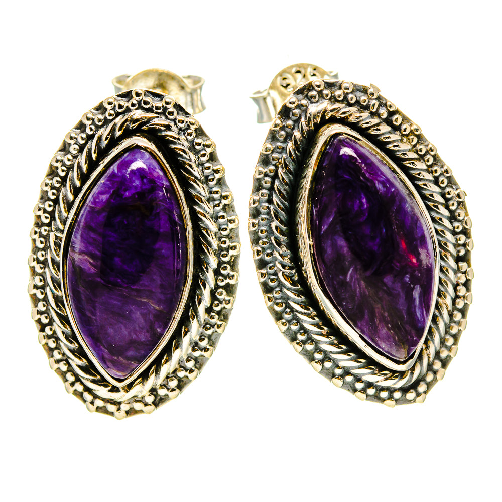 Charoite Earrings handcrafted by Ana Silver Co - EARR414605
