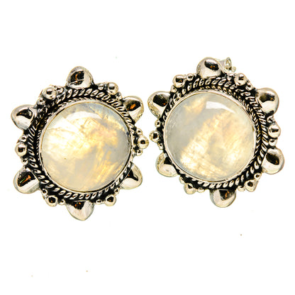 Rainbow Moonstone Earrings handcrafted by Ana Silver Co - EARR414606
