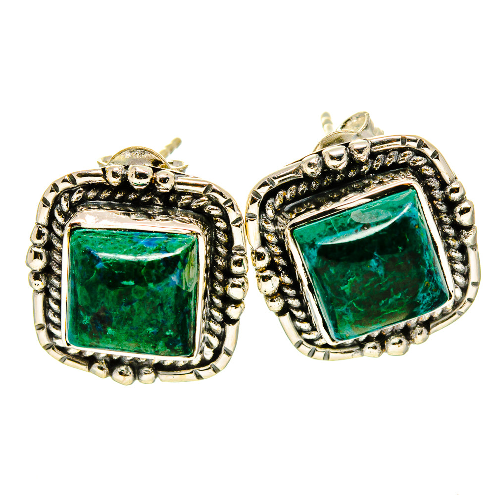 Chrysocolla Earrings handcrafted by Ana Silver Co - EARR414615