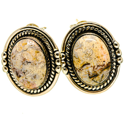 Laguna Lace Agate Earrings handcrafted by Ana Silver Co - EARR414616