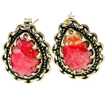 Rhodonite Earrings handcrafted by Ana Silver Co - EARR414618