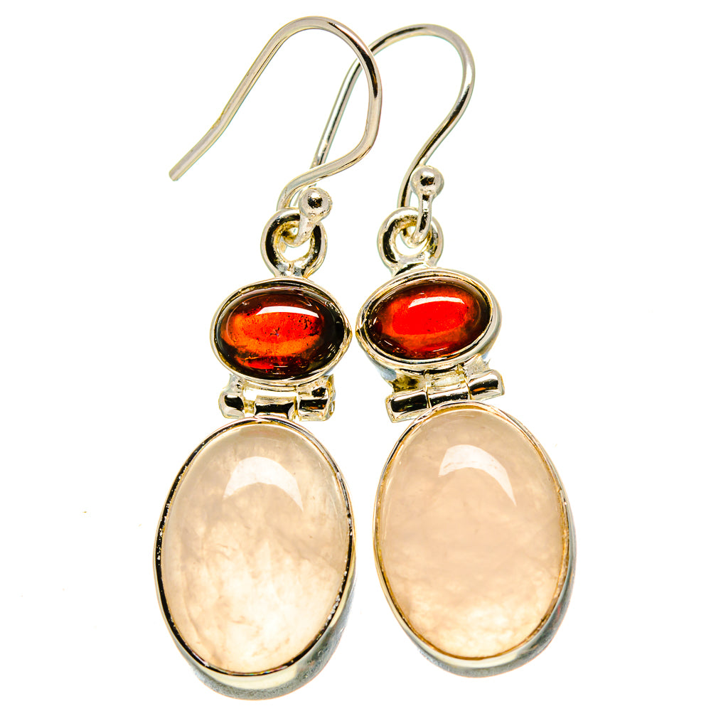 Rose Quartz Earrings handcrafted by Ana Silver Co - EARR414626