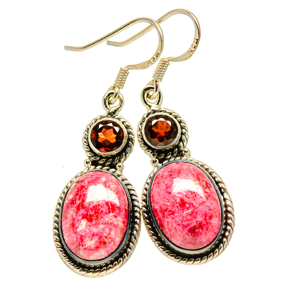 Thulite Earrings handcrafted by Ana Silver Co - EARR414644