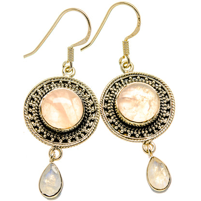 Rose Quartz Earrings handcrafted by Ana Silver Co - EARR414648