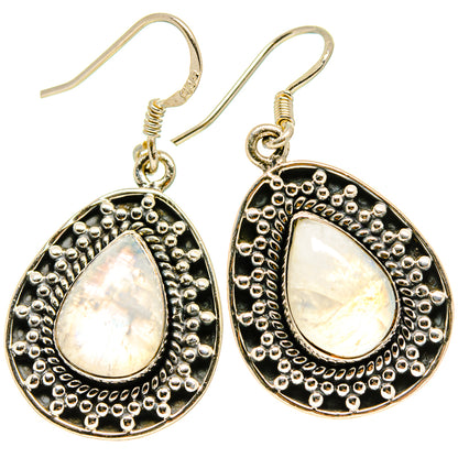 Rainbow Moonstone Earrings handcrafted by Ana Silver Co - EARR414649