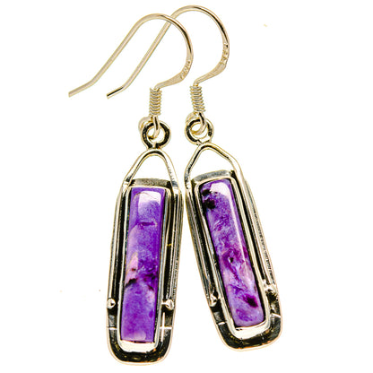 Charoite Earrings handcrafted by Ana Silver Co - EARR414652