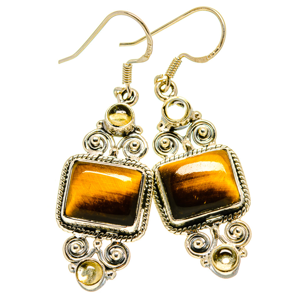 Tiger Eye Earrings handcrafted by Ana Silver Co - EARR414656