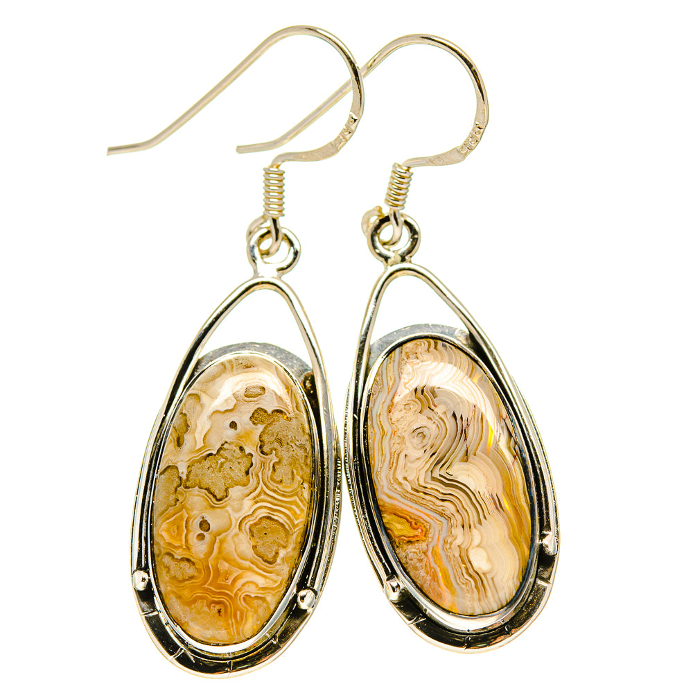Laguna Lace Agate Earrings handcrafted by Ana Silver Co - EARR414657