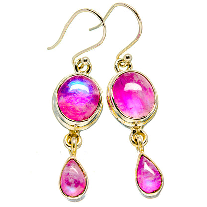 Pink Moonstone Earrings handcrafted by Ana Silver Co - EARR414659