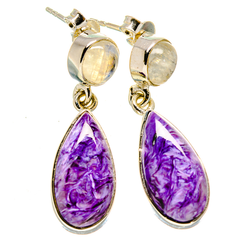 Charoite Earrings handcrafted by Ana Silver Co - EARR414665