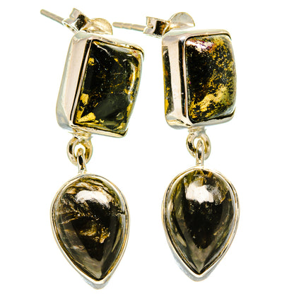 Golden Seraphinite Earrings handcrafted by Ana Silver Co - EARR414672