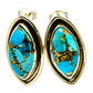 Blue Copper Composite Turquoise Earrings handcrafted by Ana Silver Co - EARR414674