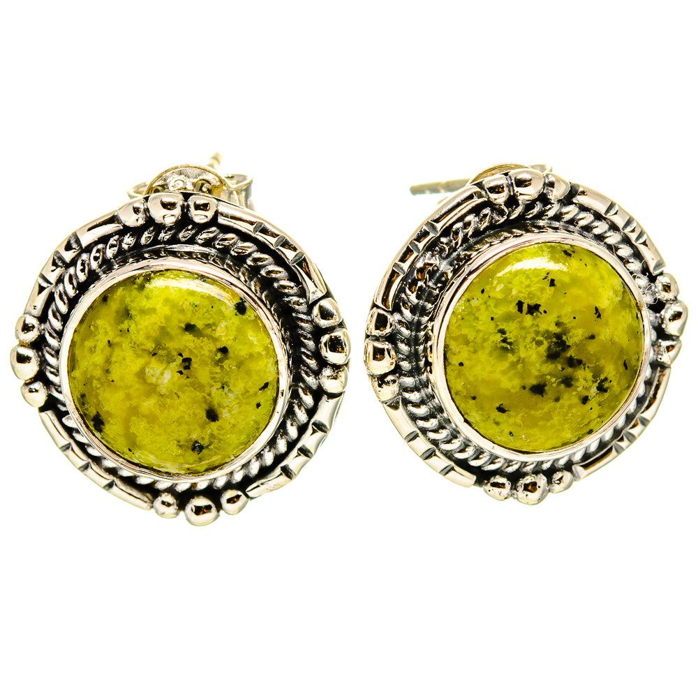 African Green Opal Earrings handcrafted by Ana Silver Co - EARR414676