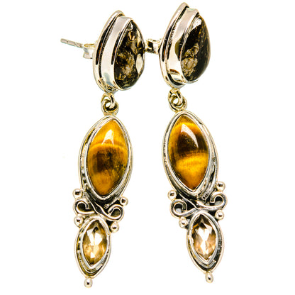 Tiger Eye Earrings handcrafted by Ana Silver Co - EARR414677